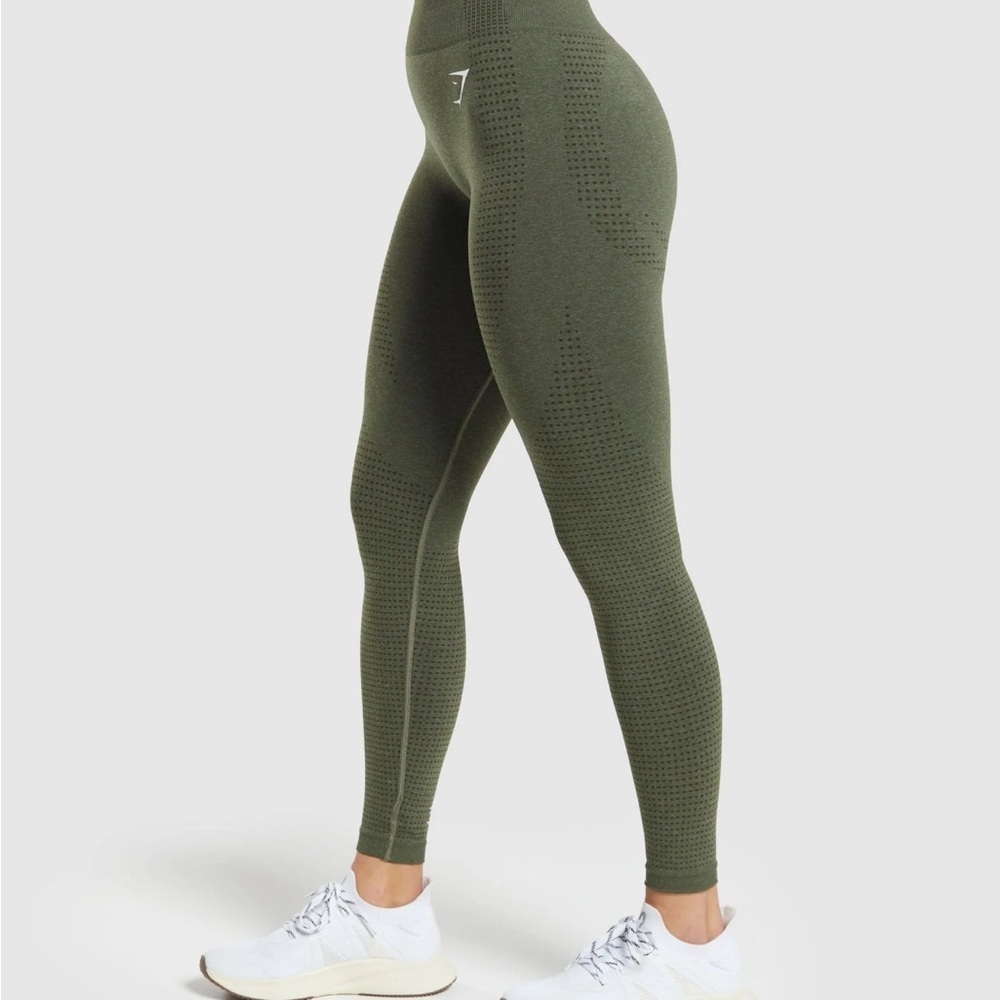 Gymshark Forest Green Textured Leggings